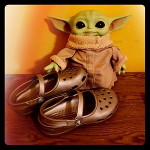 CROCS🐊 Mary Jane Double Strap Clogs Silver Size 7